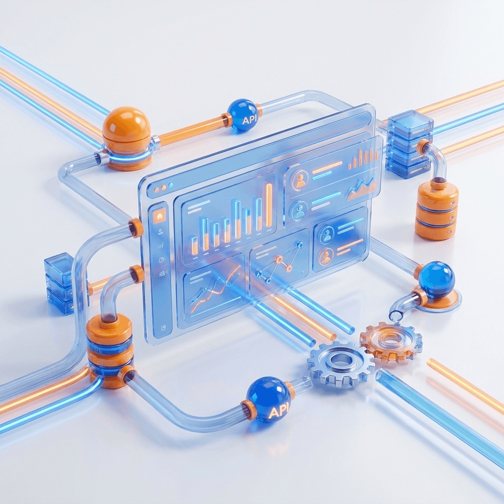 Illustration of a web application dashboard